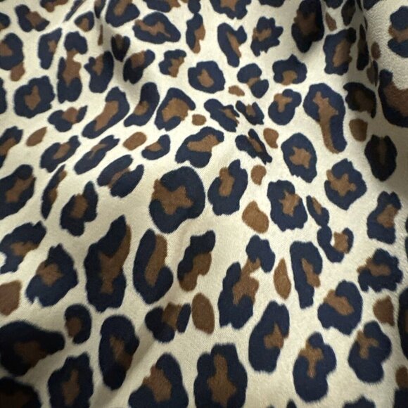 Women's Crown Ivy Curvy Blouse Brown Beige Leopard Tassel‎ Boho Flowy Popover L - Picture 7 of 7